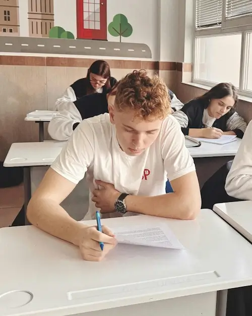Students during GCSE French exam