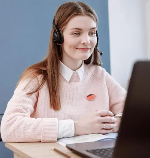 Student during online lesson