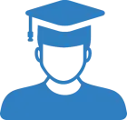 A student wearing a graduation hat