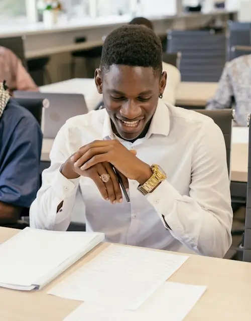 Student taking an exam