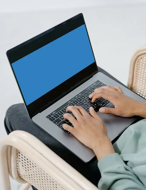 Student with a laptop
