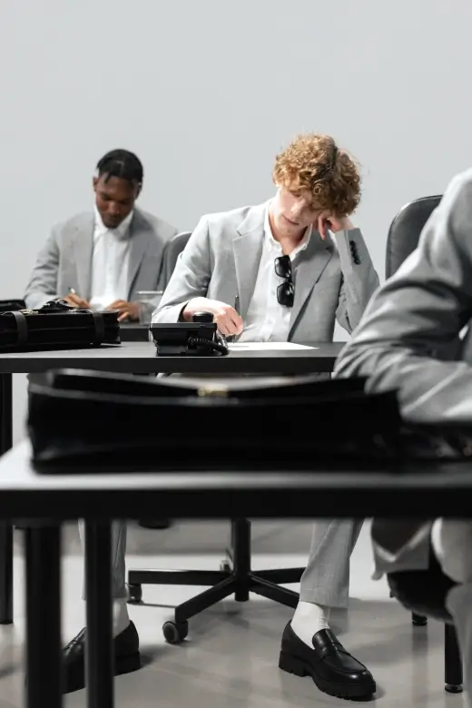 Students are taking an exam