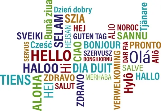 The word Hello in various languages